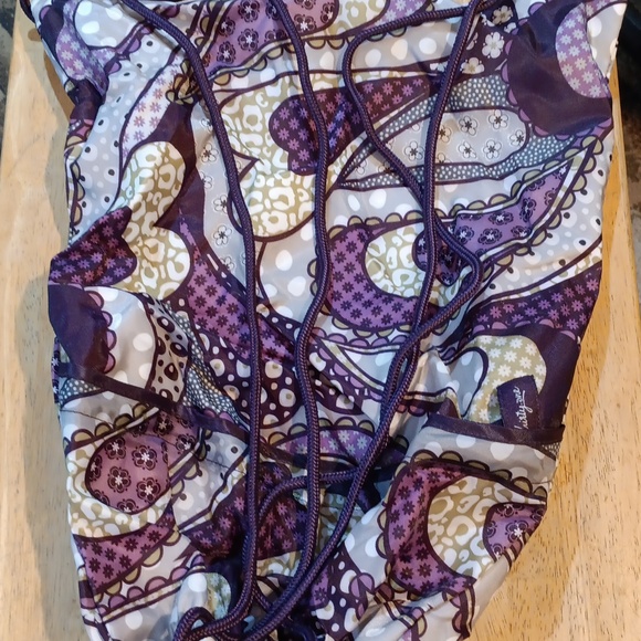 Thirty-One Purple Patterned Drawstring Bag - Picture 3 of 4